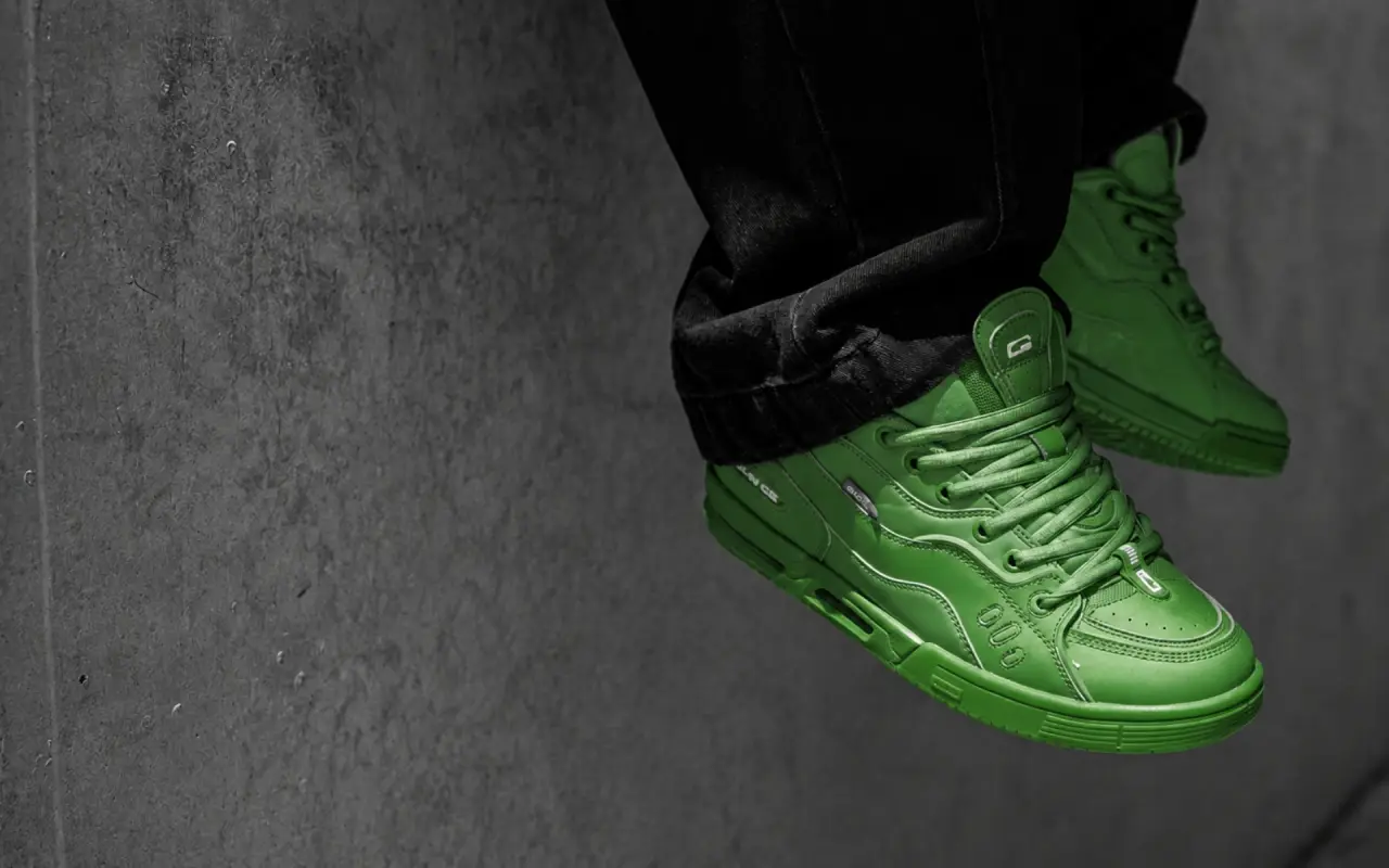 Sneakers verzi high-top pentru skate