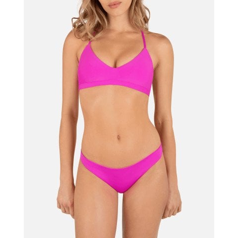 Sutien Costum de Baie Hurley Solid Adjustable Bikini Top - Fuchsia - Hurley