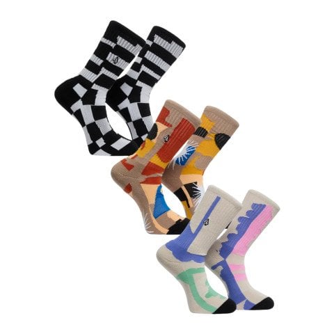 Set Sosete Unisex Volcom Print Mixer Sock 3Pk - Multi - Volcom
