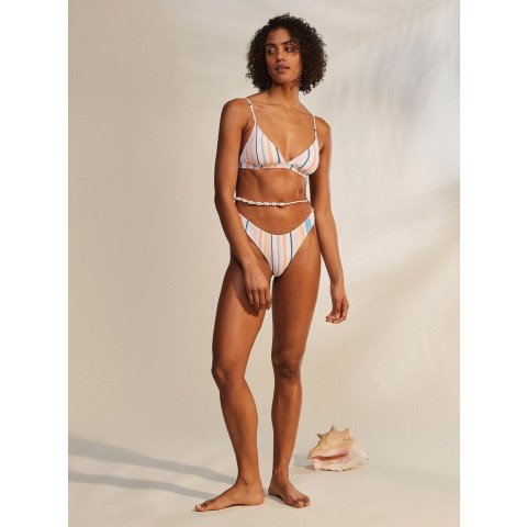 Sutien Costum de Baie Roxy Beach Classic Triangle - Peach Whip Sand Stripper