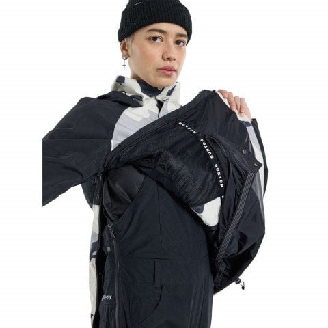 Geaca Snowboard Dama Burton Frostner 2L Anorak - True Black Stout White Cookie Camo