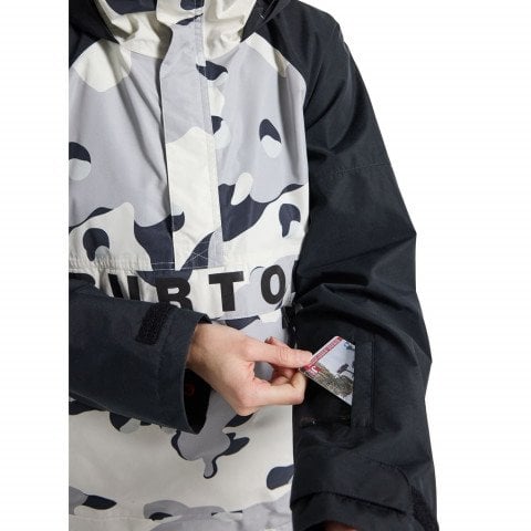 Geaca Snowboard Dama Burton Frostner 2L Anorak - True Black Stout White Cookie Camo