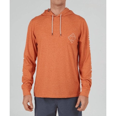 Tricou Barbati Salty Crew Tippet Pocket Hood Tech - Rust