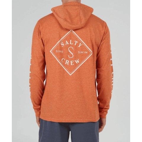 Tricou Barbati Salty Crew Tippet Pocket Hood Tech - Rust