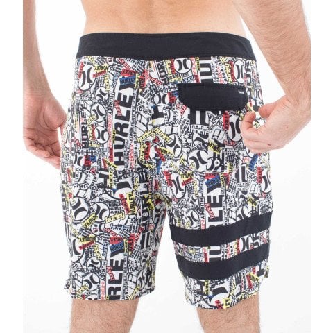 Short Baie Barbati Hurley Phantom Eco 25TH Block Party 18'' - Barely Bone - Hurley