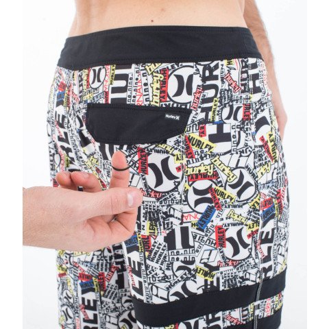 Short Baie Barbati Hurley Phantom Eco 25TH Block Party 18'' - Barely Bone