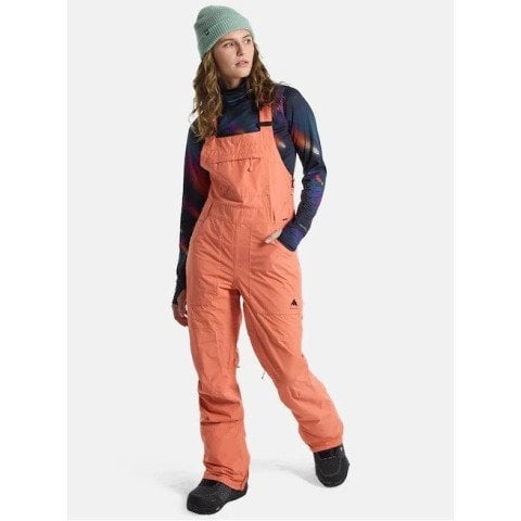 Pantaloni Snowboard Dama Burton Avalon Stretch Bib - Peach Echo - Burton