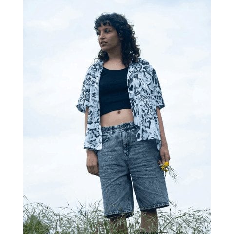 Pantaloni Scurti Dama Volcom Beeggy Denim - Grey Vintage - Volcom