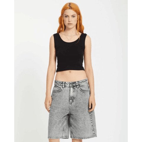Pantaloni Scurti Dama Volcom Beeggy Denim - Grey Vintage