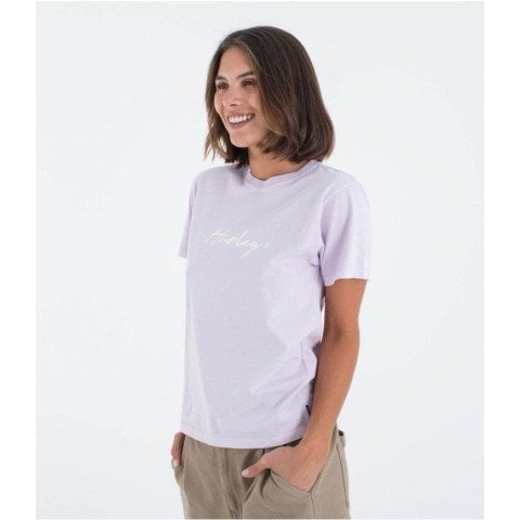 Tricou Dama Hurley Organic Script - Lavendar Fog - Hurley