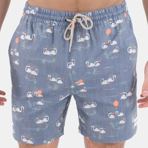 Short Baie Barbati Hurley Phantom Naturals Cannonball Volley 17'' - Eiffel Blue - Hurley