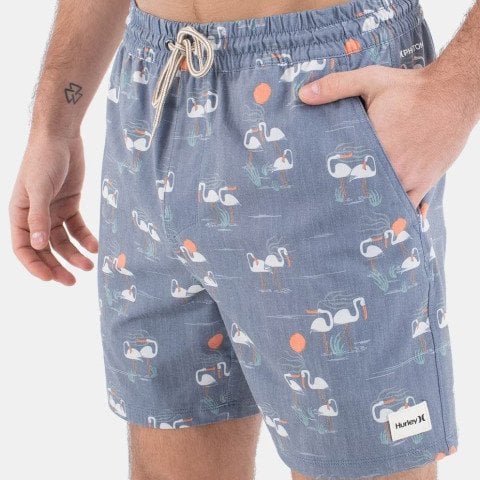 Short Baie Barbati Hurley Phantom Naturals Cannonball Volley 17'' - Eiffel Blue - Hurley