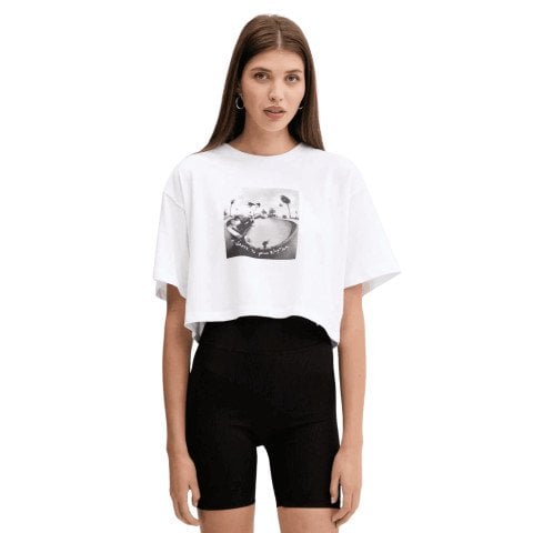 Tricou Dama Vans Rhythm Relaxed Crop - White - Vans