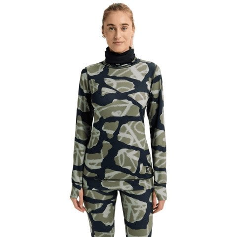 Bluza Termica Dama Burton Midweight Long Neck - Graffiti Camo - Burton