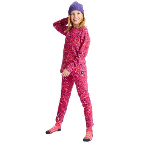 Set bluza si pantaloni termici copii Burton K Heavyweight Fleece - Wildcat Floral - Burton