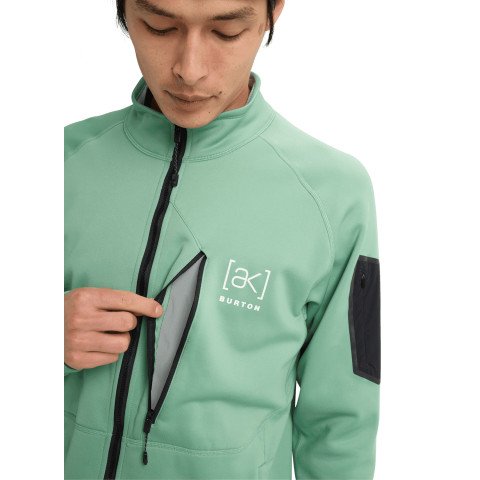 Hanorac Termal Unisex AK-Burton Baker Stretch Fleece Full-Zip - Soft Sage