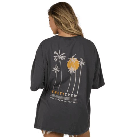 Tricou Dama Salty Crew Palm Set Cover Up - Charcoal