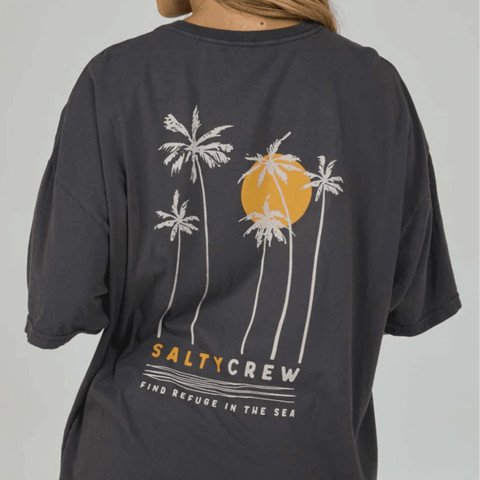 Tricou Dama Salty Crew Palm Set Cover Up - Charcoal