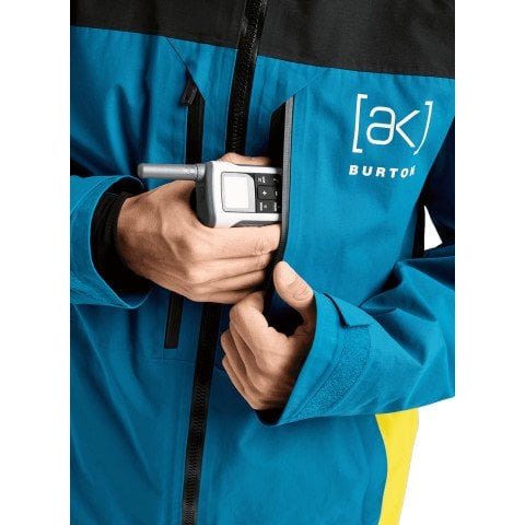 Geaca Snowboard Barbati AK-Burton Gore-Tex Swash 2L - True Black Blue Teal Atomic Yellow