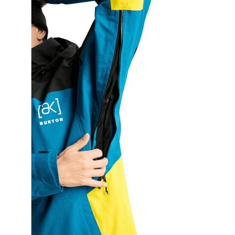 Geaca Snowboard Barbati AK-Burton Gore-Tex Swash 2L - True Black Blue Teal Atomic Yellow