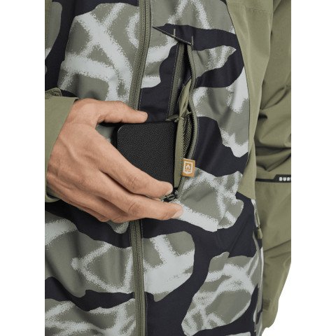 Geaca Snowboard Barbati Burton Reserve Insulated - Grafitti Camo Forest Moss