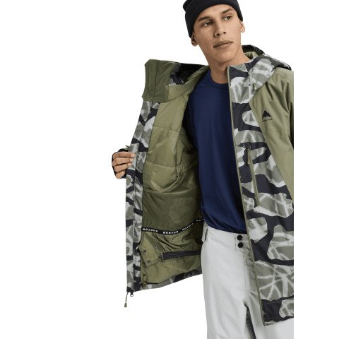 Geaca Snowboard Barbati Burton Reserve Insulated - Grafitti Camo Forest Moss