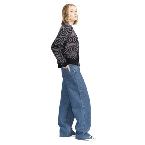 Pantaloni Dama Volcom Stoned BF Hirise - Indigo Ridge Wash