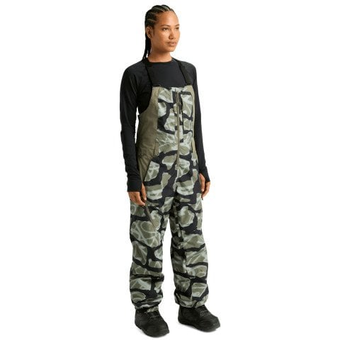 Salopeta Snowboard Dama Burton Reserve Bib - Graffiti Camo Forest Moss - Burton