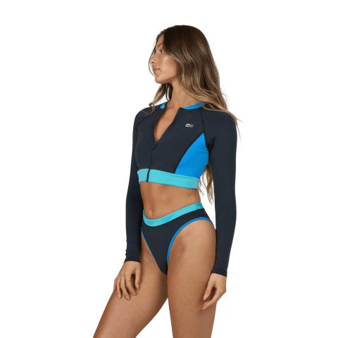 Lycra Dama Salty Crew Surf Break Rashguard - Black