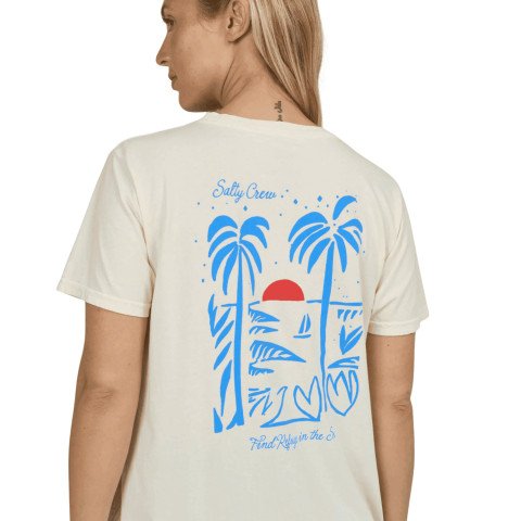Tricou Dama Salty Crew Geo Palm B.F. - Off White