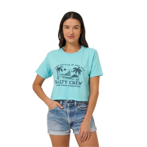 Tricou Casual Dama Salty Crew Charter Skimmer - Aquamarine