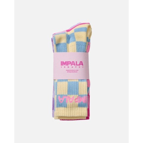 Set Sosete Dama Impala Skate Sock 3Pk - Check - Impala Sidewalkskates