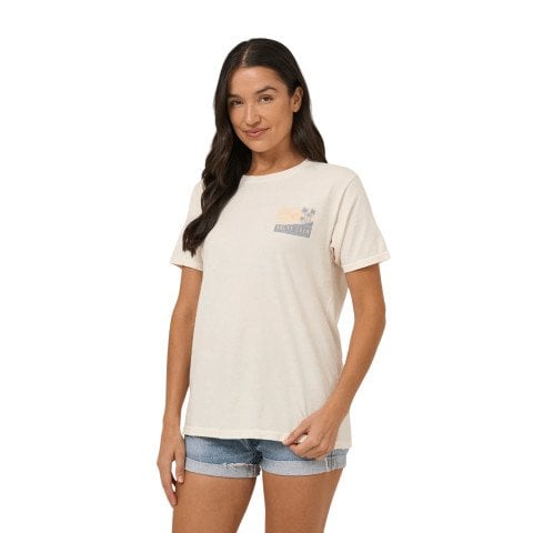 Tricou Dama Salty Crew Rise And Smile Boyfriend - Off White - Salty Crew